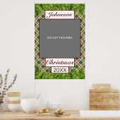 Poster Plaid rouge vert et pin Joyeux Noël Photo Prop (Cuisine)