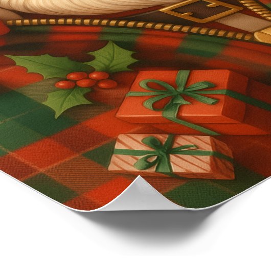 Poster Plaid Santa Claus Christmas Design (Coin)