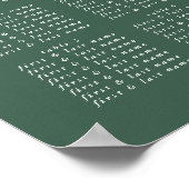 Poster Plain Modern Greenery Wedding Seating Chart (Coin)