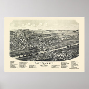 Poster Plaine de fort et Nelliston, carte panoramique de