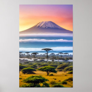 Poster Plaines Nature Savannah Extérieur Paysage Calme Ar