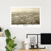 Poster Plaines, PA Carte panoramique - 1892 (Bureau à domicile)