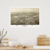 Poster Plaines, PA Carte panoramique - 1892 (Cuisine)