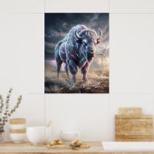 Poster Plaines tempête de bison hologramme (Cuisine)