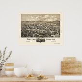 Poster Plainville, CT Carte panoramique - 1878 (Cuisine)