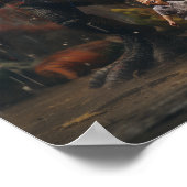 Poster Plaisamment Majestic : Dinosaure géant et petite C (Coin)