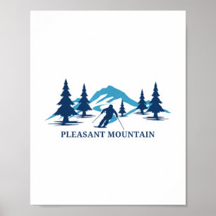 Poster Plaisant Station de ski de Mountain Maine Ski Ski 