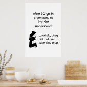 Poster Plaisanterie de nun - humour propre, Fun catholiqu (Cuisine)