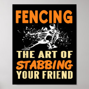 Poster Plaisanterie escrime Stab Votre Ami Sport Humour S