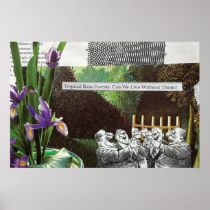 Poster Plaisanterie politique drôle Forêt Changement clim