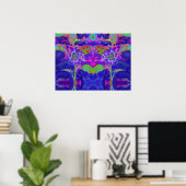 Poster Plaisir au soleil, bleu violet abstrait tournesol (Bureau à domicile)
