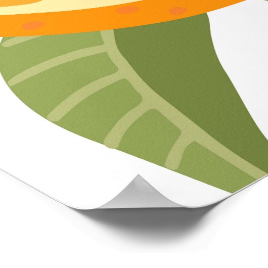 Poster Plaisir aux agrumes : Motif aux fruits orange (Coin)