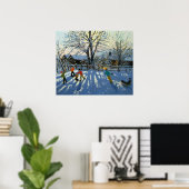 Poster Plaisir dans la neige Tideswell Derbyshire (Bureau à domicile)