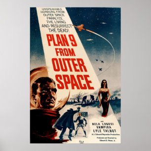 Poster Plan 9 de l'espace extra-atmosphérique - Vidéo Sci