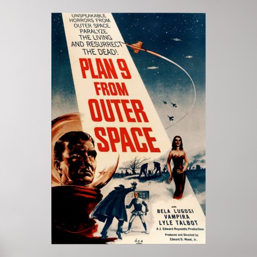 Poster Plan 9 de l'espace extra-atmosphérique - Vidéo Sci (Devant)