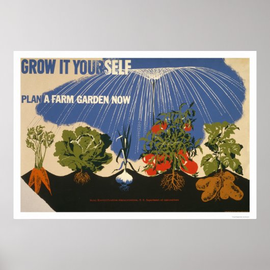 Poster Plan A Farm Garden 1941 WPA (Devant)