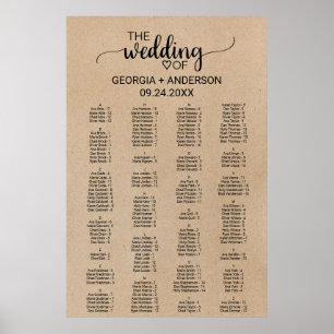 Poster Plan Alphabétique Simple Faux Kraft
