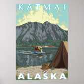 Poster Plan Bush et pêche - Katmai, Alaska (Devant)