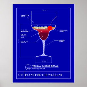 Poster Plan d'action pour un lever de soleil tequila