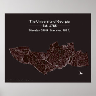 Poster Plan d'altitude du campus de l'Université de Géo