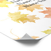 Poster Plan d'assise du Mariage de la feuille d'érable (Coin)