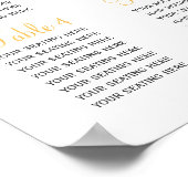 Poster plan d'assise mariage jaune gris aquarelle (Coin)