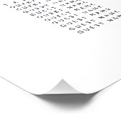 Poster Plan d'assise mariage vert du feuillage d'aquarell (Coin)