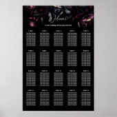 Poster Plan d'assise pour fleurs bordeaux foncé moody (Devant)