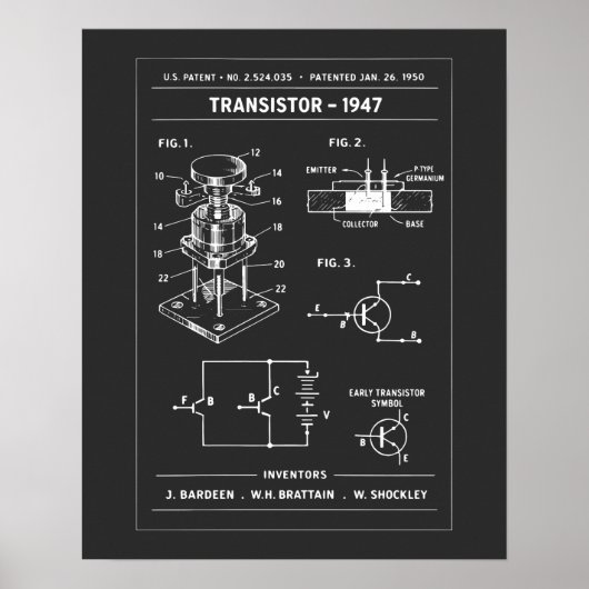 Poster Plan de brevet de transistor (Devant)