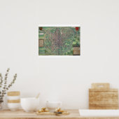 Poster Plan de Bruxelles, de 'Civitates Orbis Terra (Cuisine)