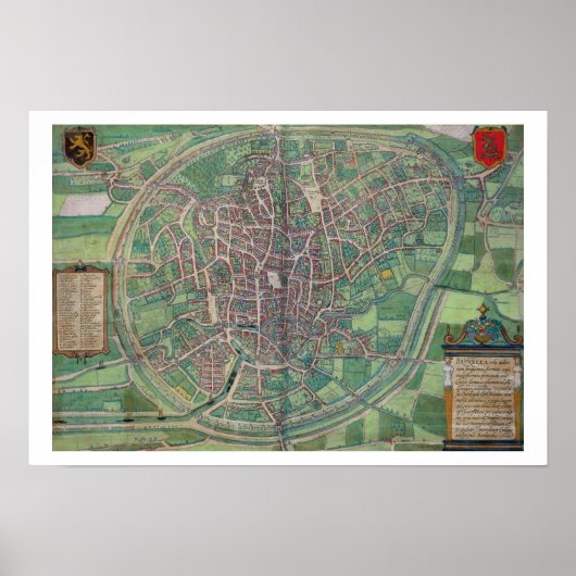 Poster Plan de Bruxelles, de 'Civitates Orbis Terra (Devant)