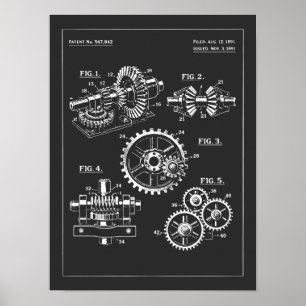 Poster Plan de conception d'engrenages industriels