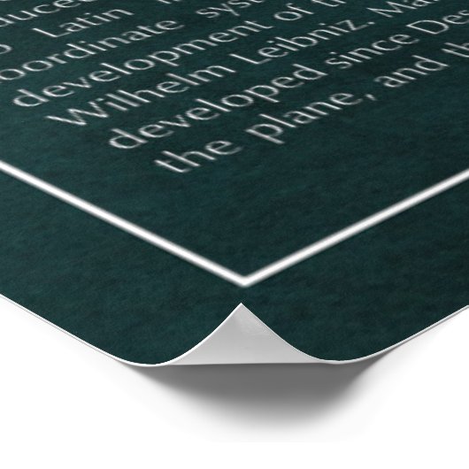 Poster Plan de coordonnées (Coin)