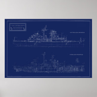 Poster Plan de croiseur léger de la marine Little Rock