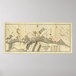 Poster Plan de Duluth et des banlieues