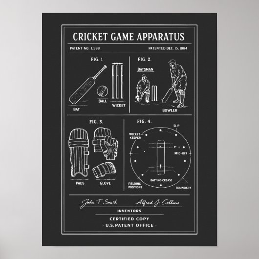 Poster plan de jeu de cricket (Devant)