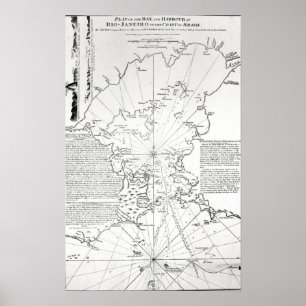 Poster Plan de la Baie et du Port de Rio de Janeiro