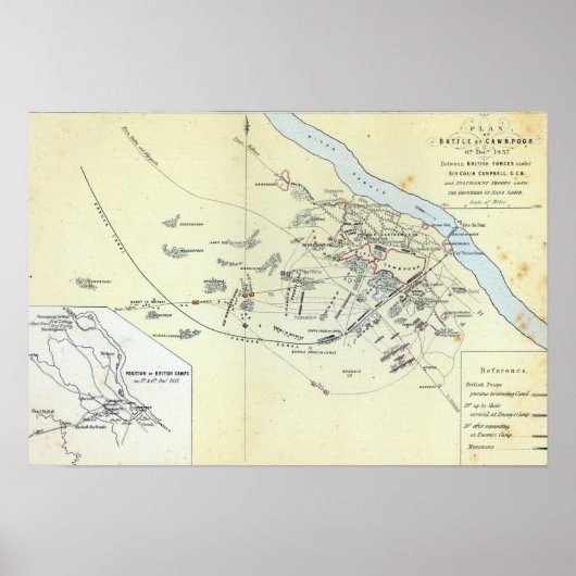 Poster Plan de la bataille de Cawnpoor (Devant)