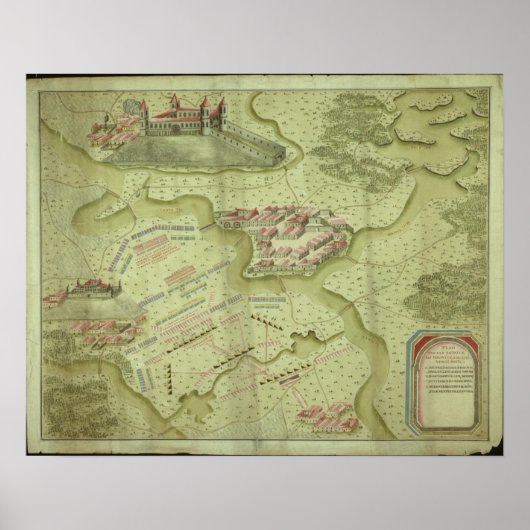 Poster Plan de la bataille de Mollwitz (Devant)
