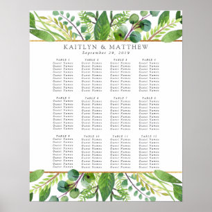 Poster Plan de la collection de Mariages vertes et or
