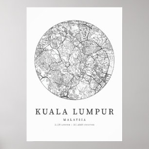 Poster Plan de la rue Kuala Lumpur Malaisie
