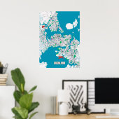 Poster Plan de la ville d'Auckland, Nouvelle-Zélande (Bureau à domicile)