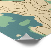 Poster Plan de la ville de Bergen, Norvège (Coin)