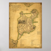 Poster Plan de la ville de Boston Map (1775) (Devant)