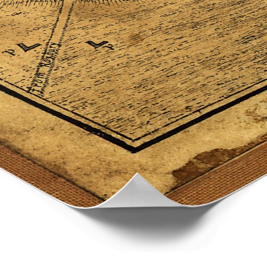 Poster Plan de la ville de Boston Map (1775) (Coin)