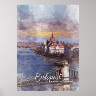 Poster Plan de la ville de Budapest