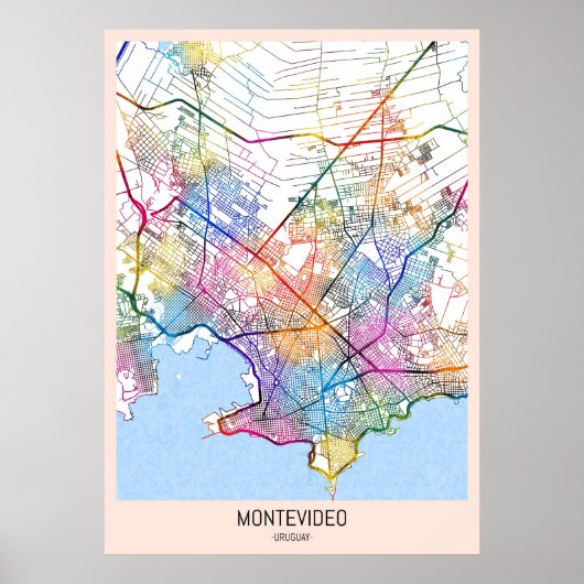 Poster Plan de la ville de Montevideo Uruguay (Devant)