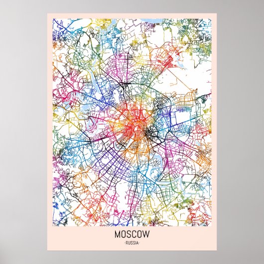Poster Plan de la ville de Moscou (Devant)