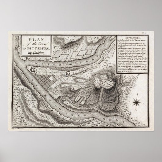 Poster Plan de la ville de Pittsburg (Devant)