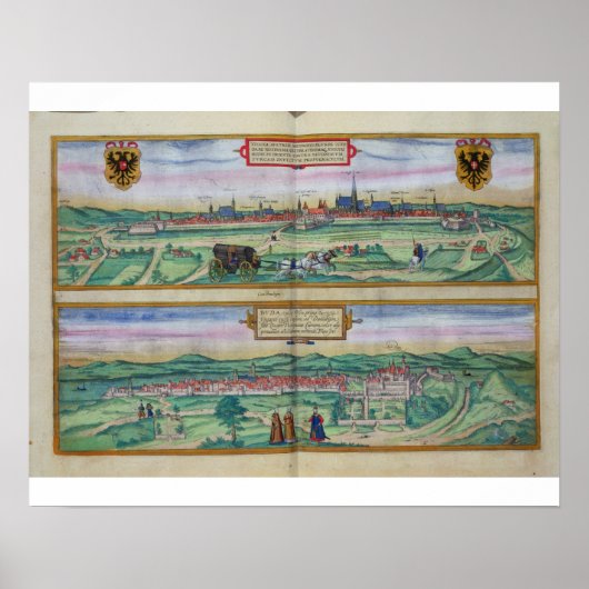 Poster Plan de la ville de Vienne et Buda, de 'Civitates  (Devant)